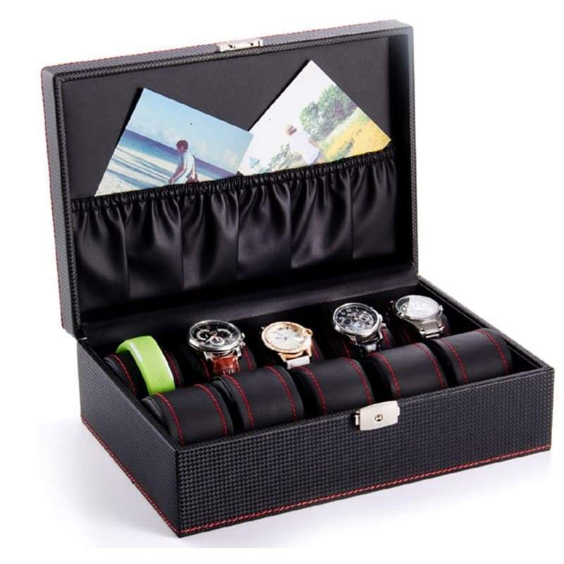 Carbon Fiber 10 Slots Horloges Box