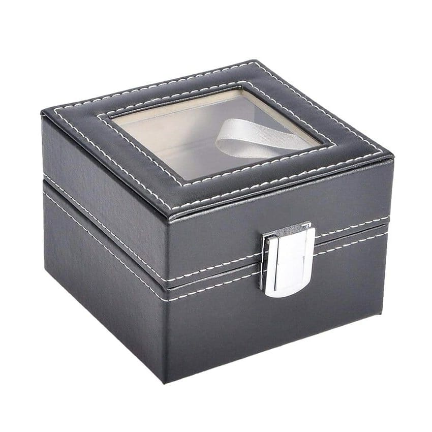 LEATHERETTE WATCH BOX <br/>2 SLOTS