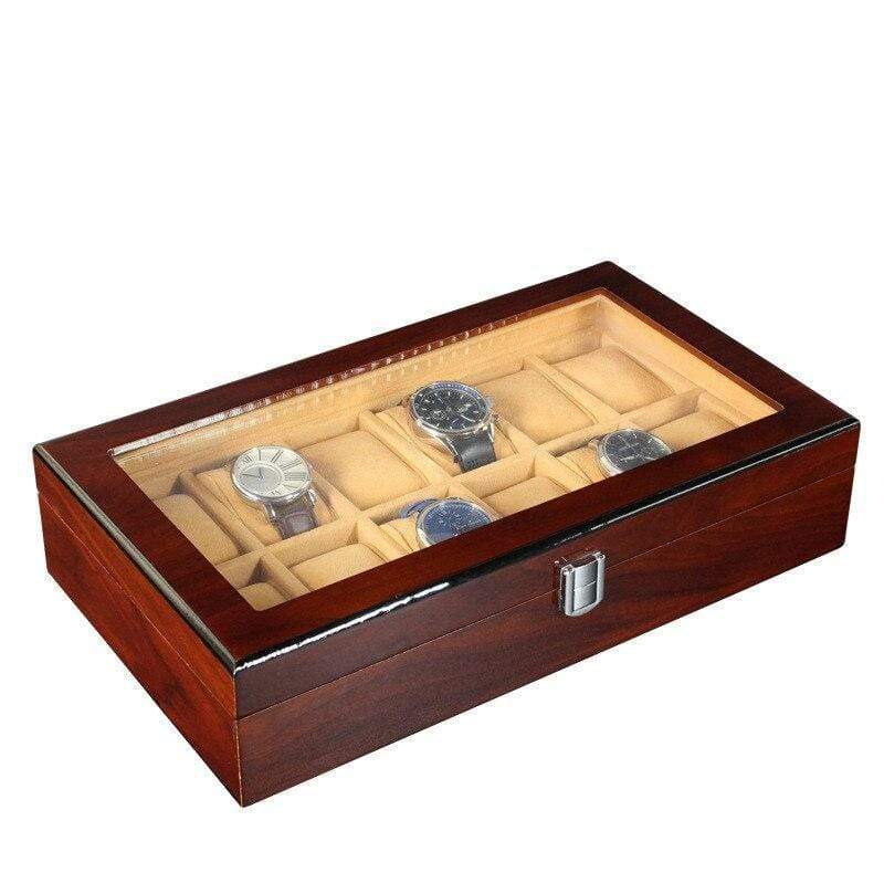 WOODEN WATCH BOX FOR STORAGE <br/>12 SLOTS